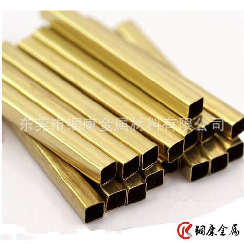 国标H65黄铜方管H62黄铜方管无缝铜管工艺品H65方铜管扁通管