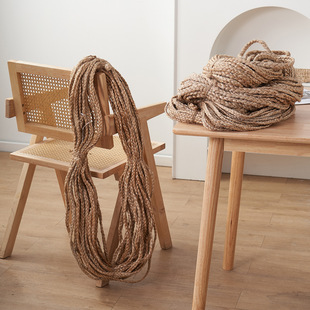 纯手工蒲草编织绳节日装 饰品草编原料 饰diy编织辫麻绳装