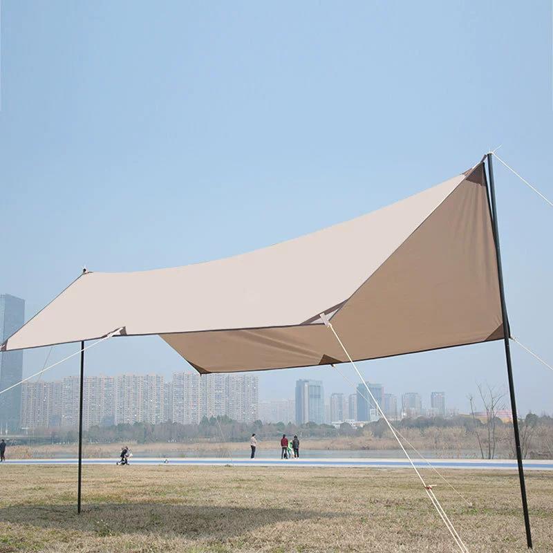 黑胶天幕帐篷户外露营防雨防晒沙滩聚会野餐超大号遮阳棚便携装备