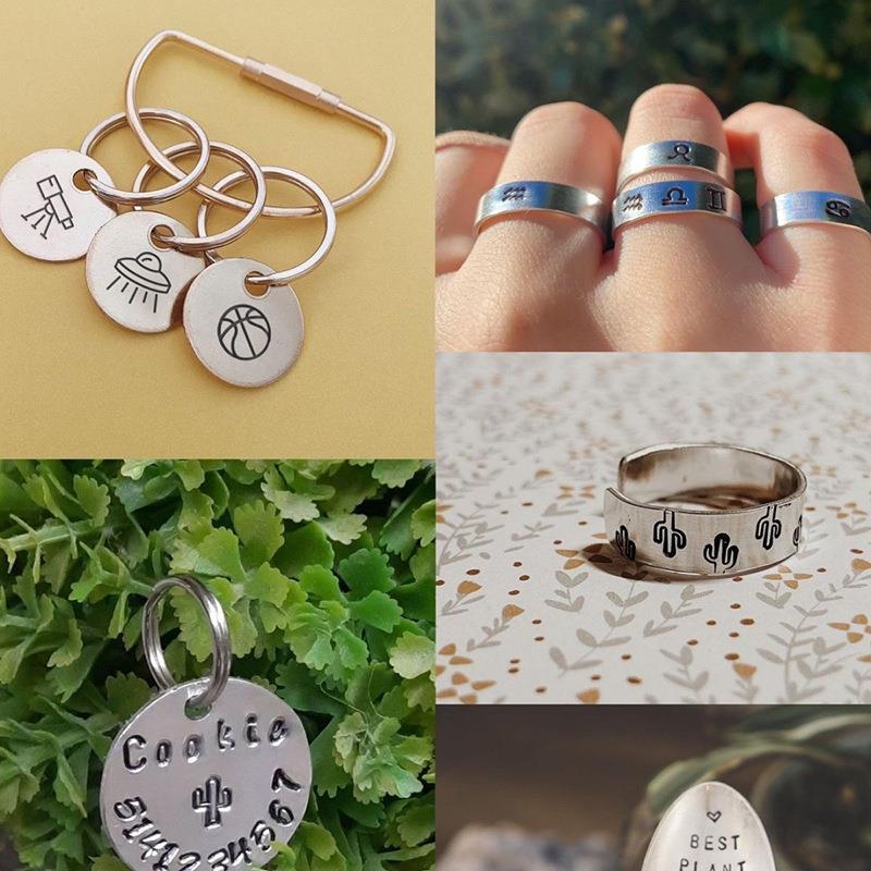 供应12PC天使笑脸钢印皮革钢印2mm冲头DI皮雕花錾冲工具