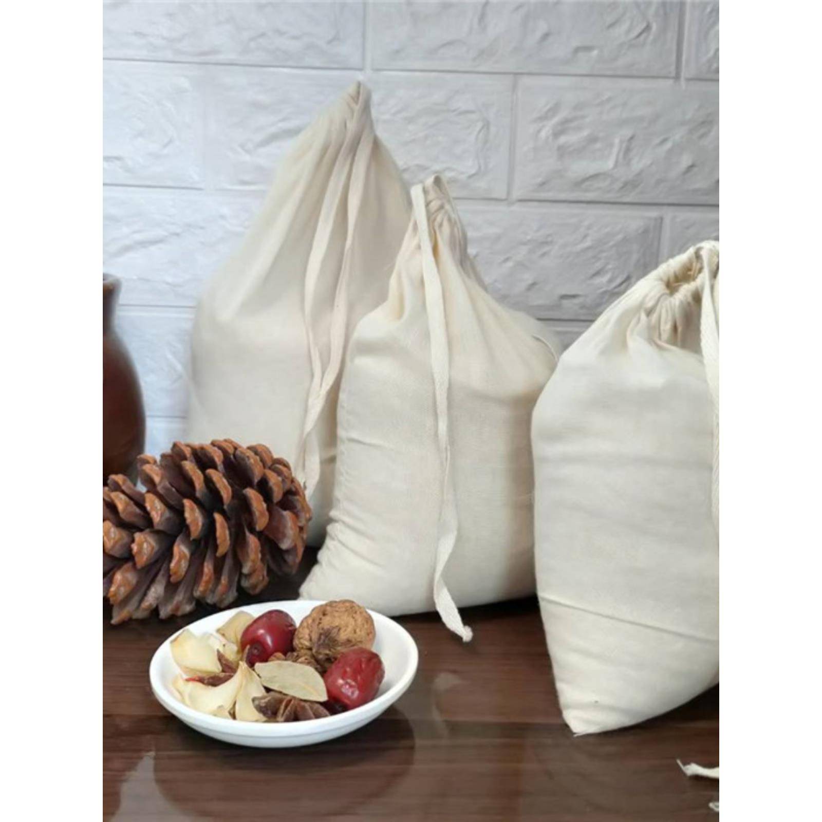 加厚10个35*45cm纯棉纱布卤料调料袋大号中药煎药隔渣过滤袋艾叶