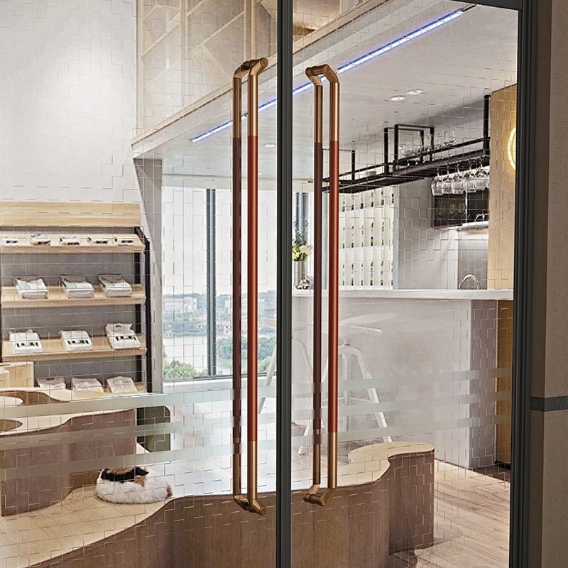 简约玻璃门加厚不锈钢有无框黑色圆管大门拉手店铺酒店实木门把手