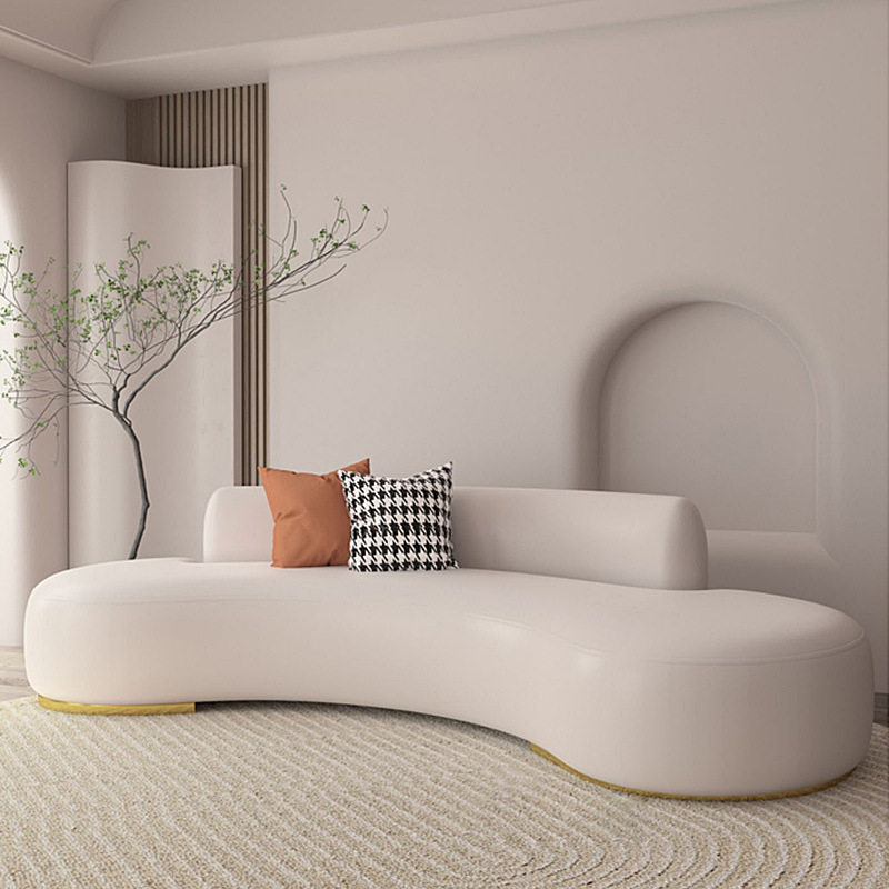 北欧布艺沙发客厅简约现代轻奢服装店异形沙发休闲三人位沙发家用