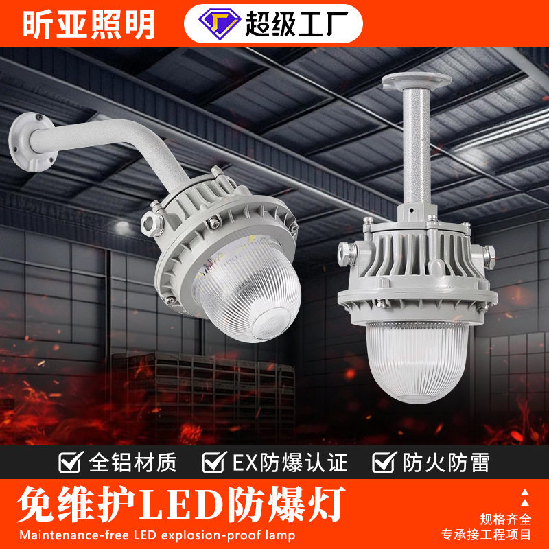 国标防爆灯LED泛光灯防水防尘铝压铸灯石油化工LED免维护吸顶灯