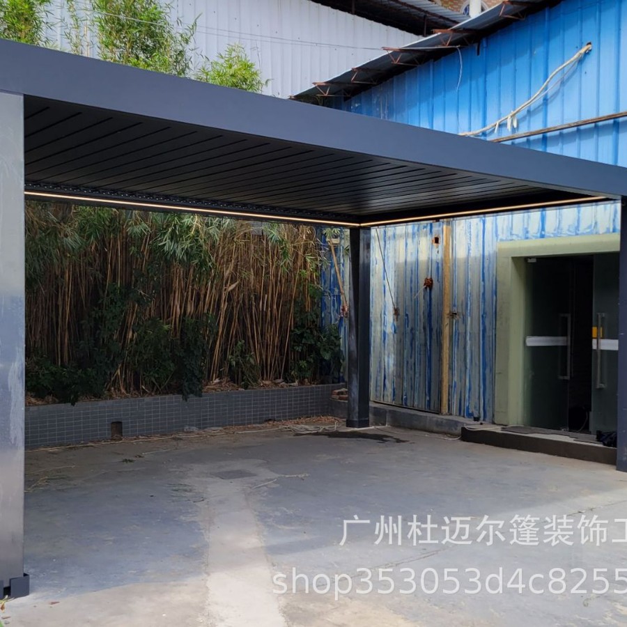 户外全收合电动百叶遮阳系统