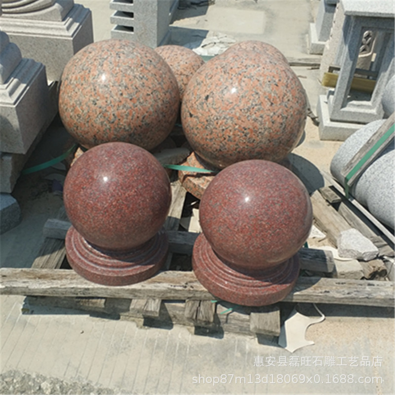 石雕车阻石小区路边摆件花岗岩路障石球惠安雕刻厂家现货石球