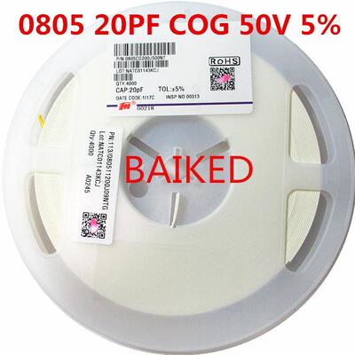 贴片电容0805CG200J500NT20PF5%0805C0G50V风华4000只=1盘