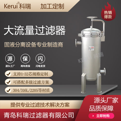 定制大通量芯式过滤器发电厂EDI浓水过滤设备5微米精密过滤机