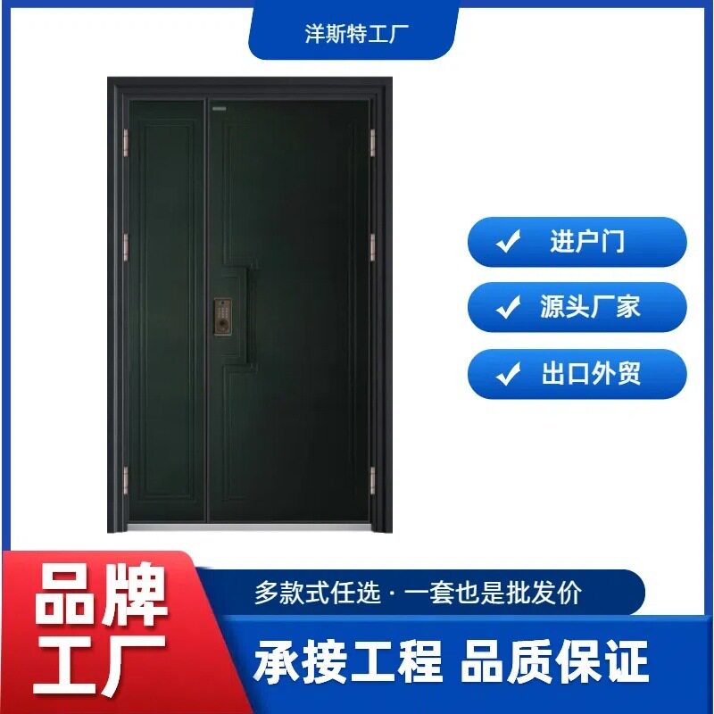 国标甲级墅大门农村自建房家用入户大门双开子母防盗进户门