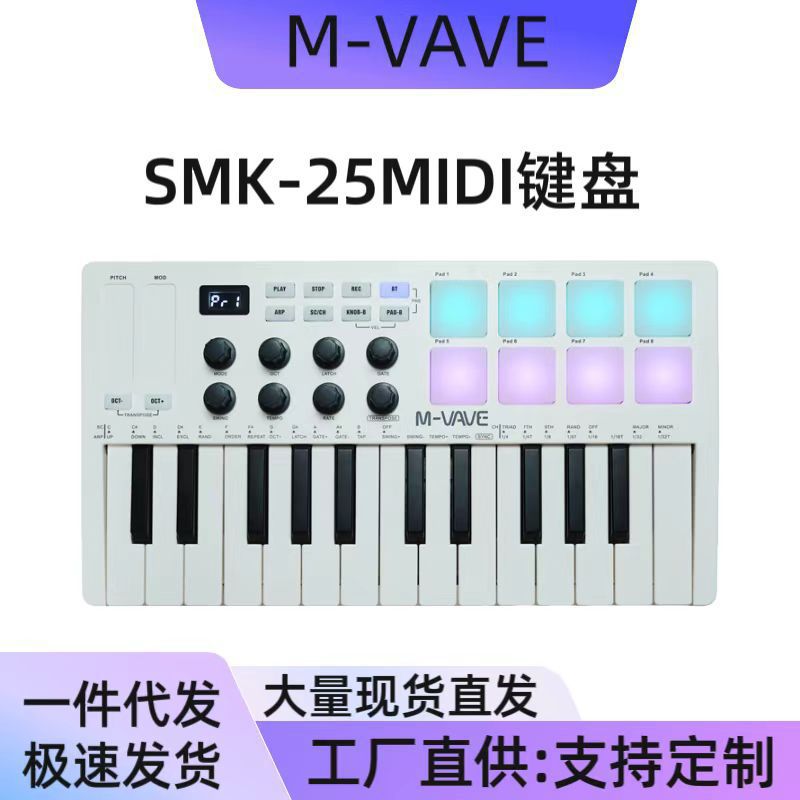 MIDI键盘 MIDI控制器 便携 编曲键盘 RGB打击垫键盘 工厂