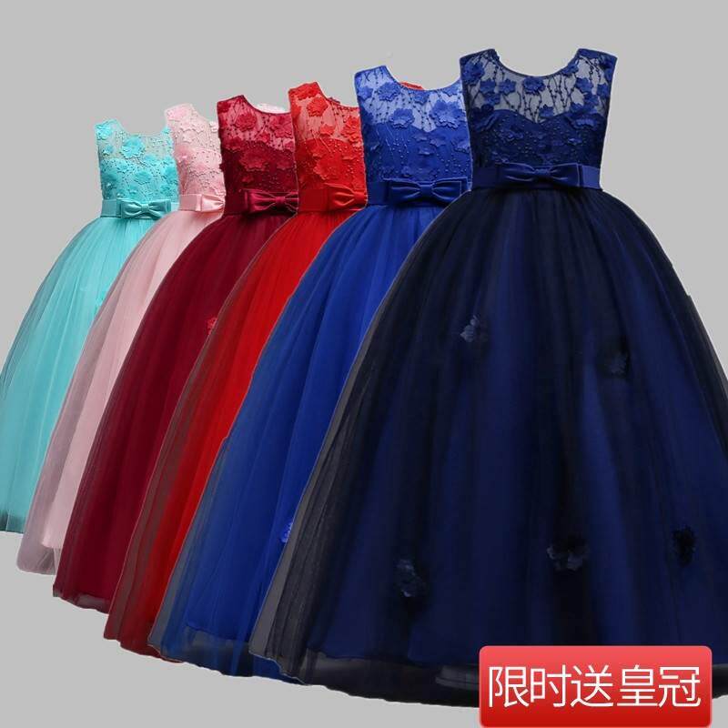 l花钢琴表演出大女儿童礼服裙连衣童裙蓬蓬裙夏季拖地长款公主童