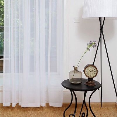 极速2Pcs Super Soft Great Hand Feeling White Tulle Curtains