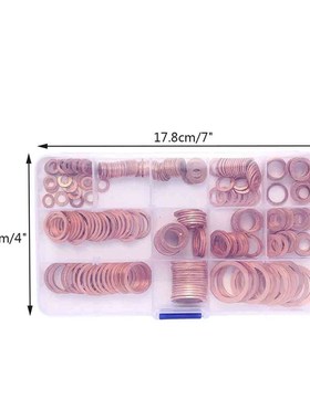 300Pcs 12 Types Copper Washer Gasket Nut and Bolt Set Flat R