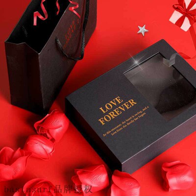 好货Rose Jewelry Gift Box Pendant Necklace immortal flower j