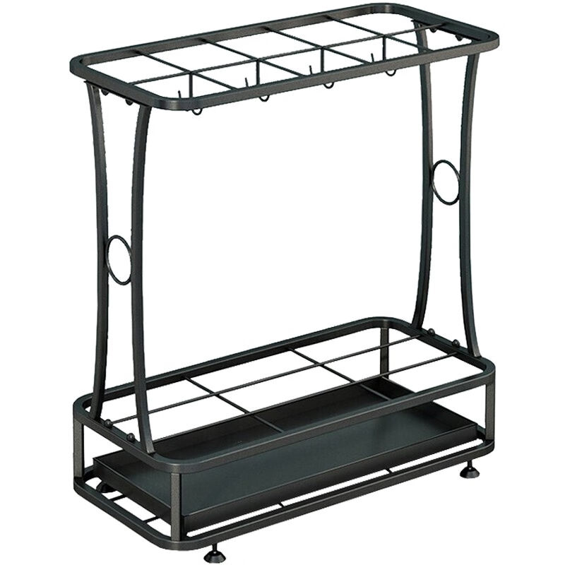 臻远ZY-YSJ-03商用雨伞收纳层架10孔8钩加粗款(不含雨伞)480*240*