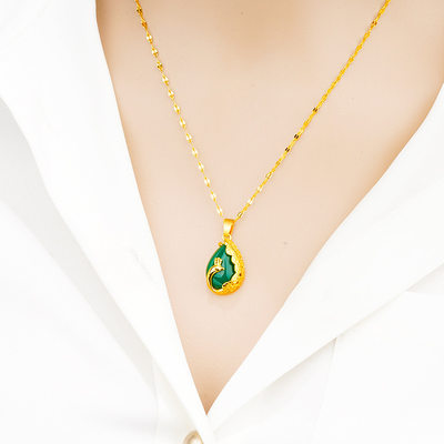 推荐Women Vietnam Gold Filled Jewellry Sets Peacock Opal Cha