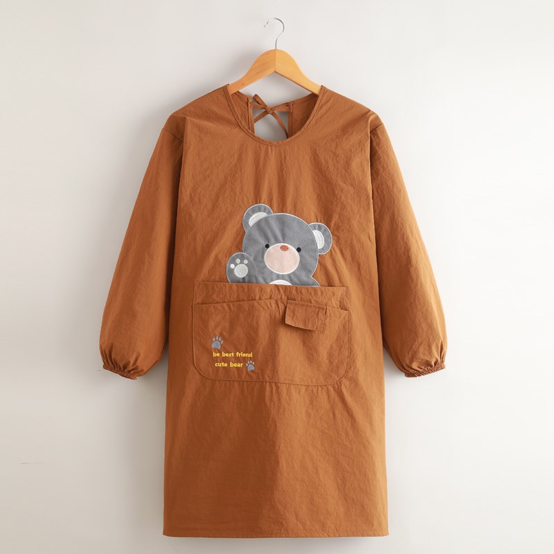 韩版可爱围裙女防污透气家用厨房餐饮专J用上班工作服做饭大人围