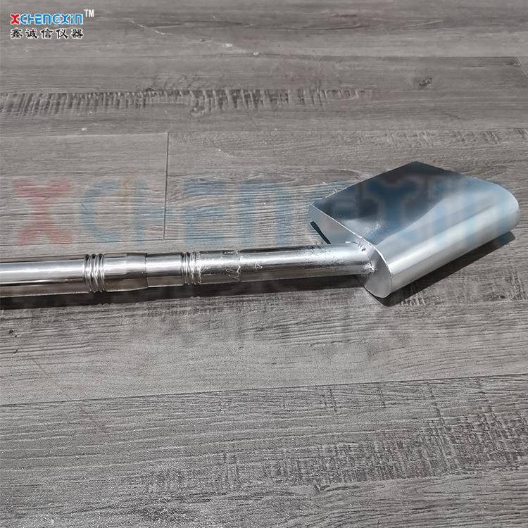 2米3米可伸缩式不锈钢杆加长扁口取样勺304矿浆采样勺鹤壁厂家