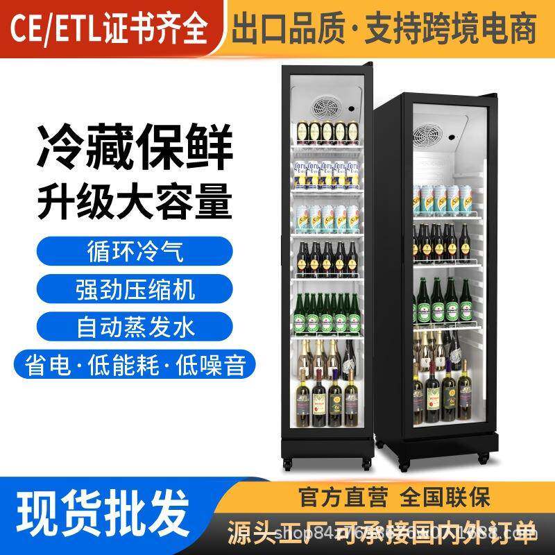 冷藏柜窄单门酒水饮料柜便利店冷饮柜110V/220V冰柜保鲜柜