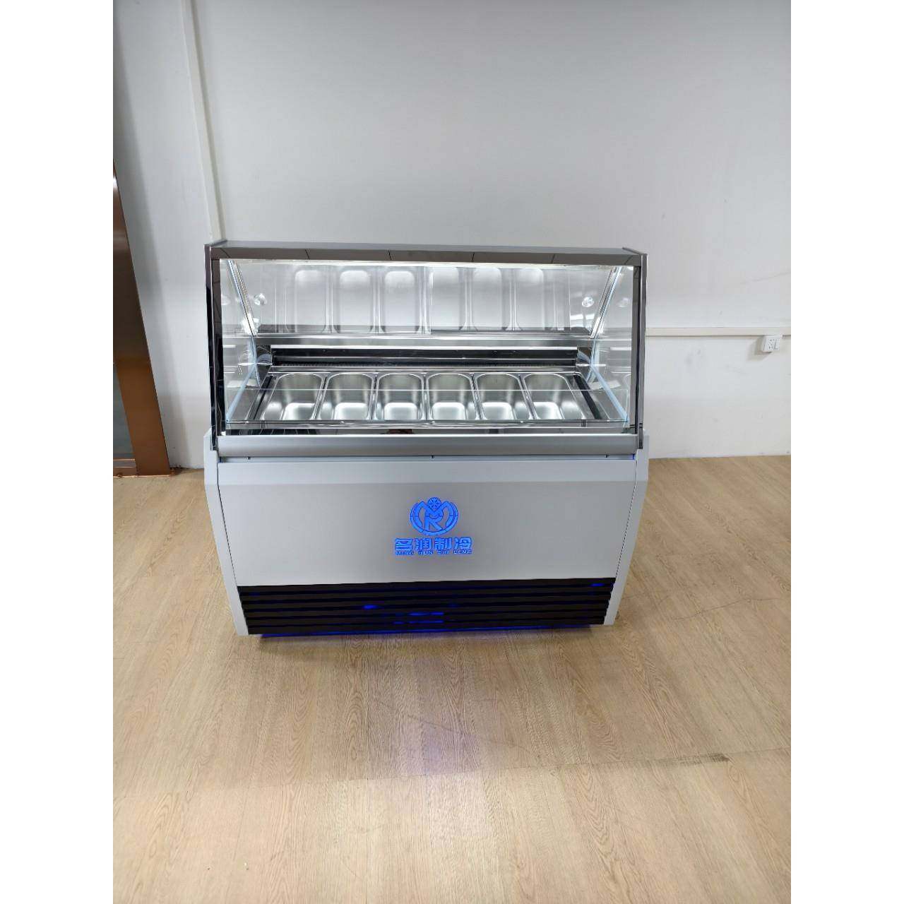 厂家直销单排6盘雪糕柜商用gelatodisplay110V冰淇淋展示柜