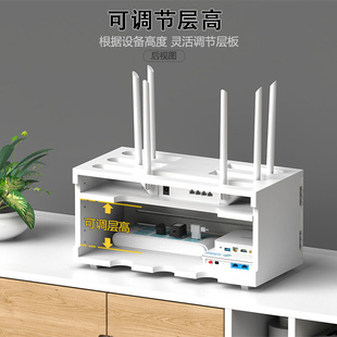 整理电线盒 实木无线路由器wifi收纳盒客厅机顶盒插线板光猫收纳