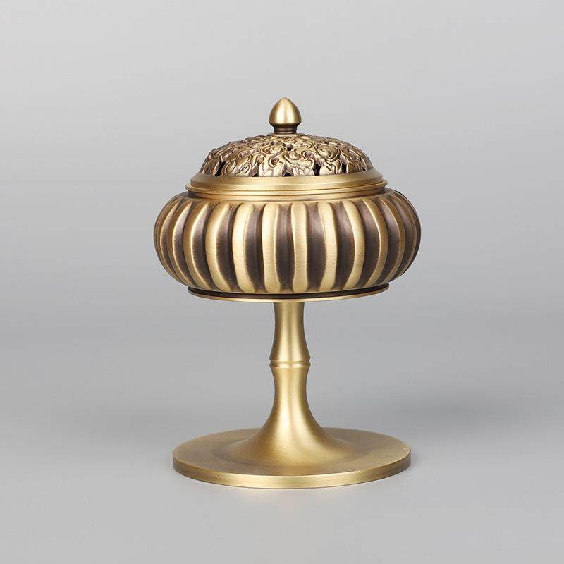 黄铜香炉高脚南瓜炉家用香道香炉用品檀香盘香用具书桌摆件,畜牧/养殖物资,畜牧/养殖器械,淘宝优惠券,粉丝福利购,淘宝优惠卷