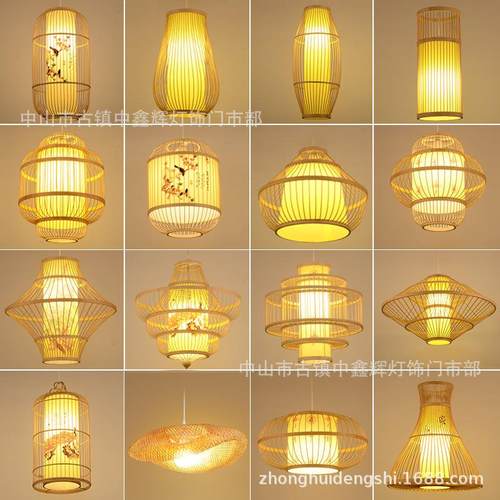 东南亚竹艺竹编吊灯民宿酒楼灯笼禅意个性餐厅竹子灯具家居创意
