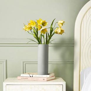 北欧ins风家居陶瓷花瓶摆件客厅创意软装 饰品直筒花器 家居饰装