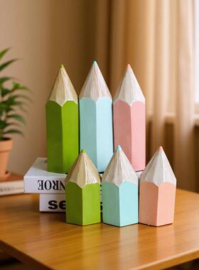 家居摆件饰品树脂工艺品书柜彩色铅笔 ins风摆件创意文化家居装饰