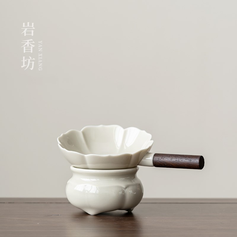 陶瓷茶漏茶滤全瓷家用茶器超L细茶叶隔公道杯过滤网