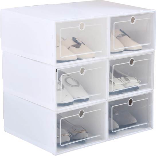 3PCS Transparent plic shoe box dustproof Shoes cabinet