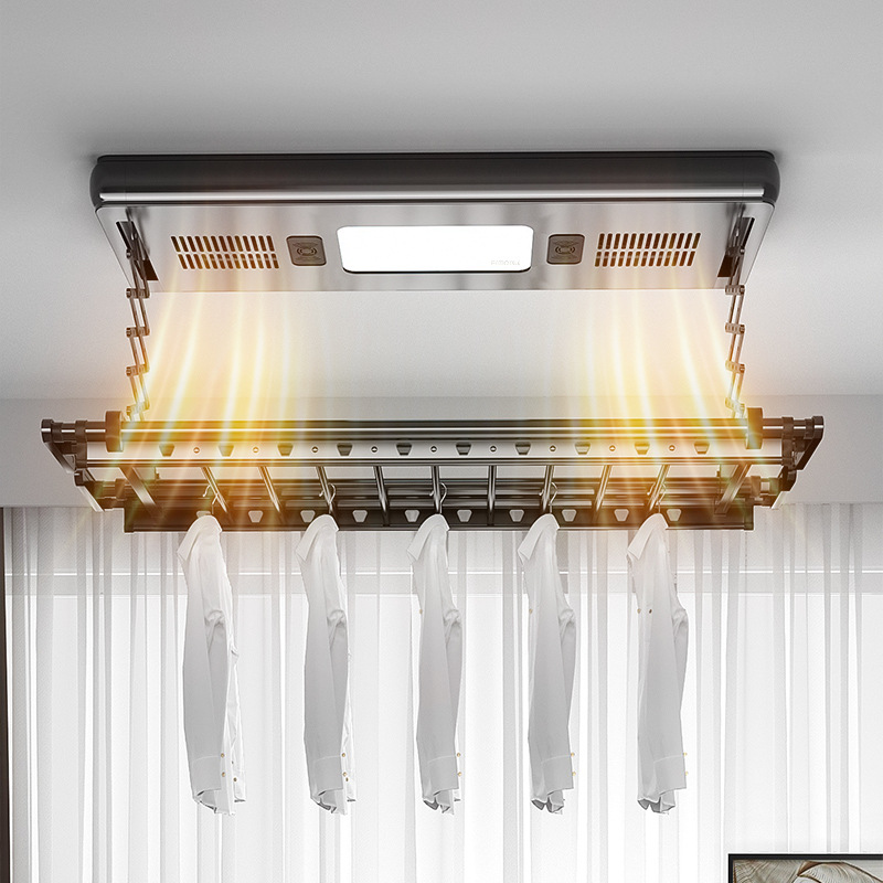 电动晒衣架遥控升降阳台智能室内晒衣架被子家用自动晾衣杆轻奢