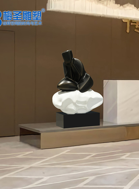 新中式招财落地摆件酒店前台售楼处大厅玄关古典创意人物雕塑送礼