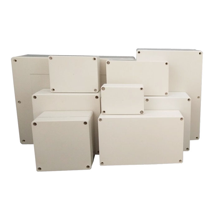 塑料防水盒带耳接线外壳仪表壳体开孔加工安防电源外壳200*120*55