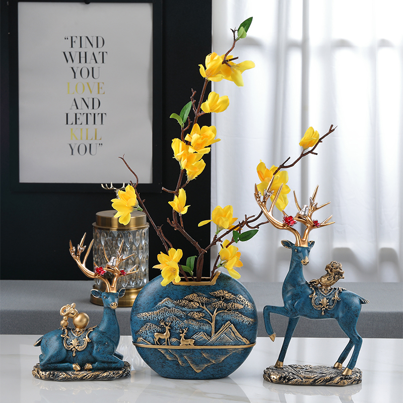 创意搬家招财鹿摆件实用客厅电视柜酒柜装饰品乔迁新居结婚礼物