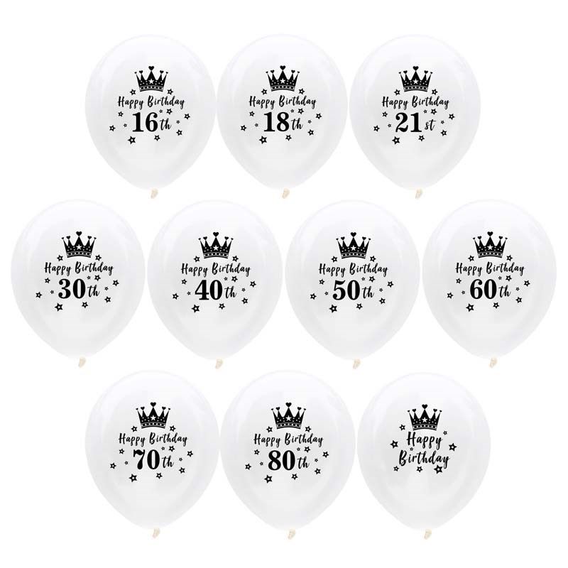 10pcs 30th Birthday Balloon 30 40 50 60 70 80 Year Birthday
