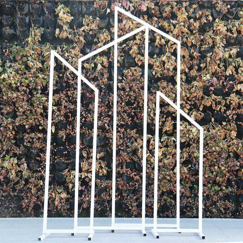 新款婚庆道具斜边几何屏风舞台摆件婚礼立体花架装饰背景铁艺拱门