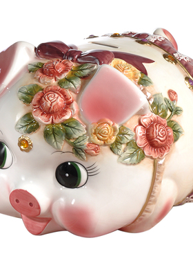 方亚生肖摆件陶瓷猪存钱罐可爱摆件欧式卡通猪摆设结婚创意招财桌