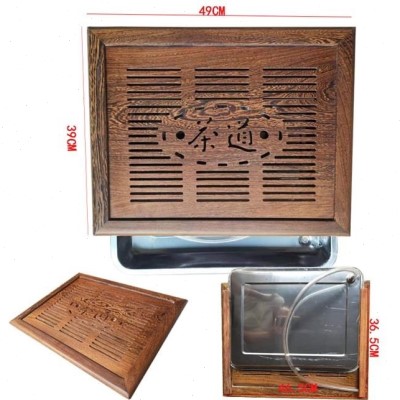 厂大理石专用实木鸡翅木漏水板嵌入式茶盘带不锈钢托盘2020镶嵌促