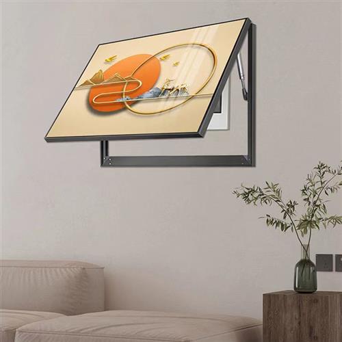 新品电表箱画g钟表g遮盖装饰画液压杆挂钟静音现代简约新款时钟挂