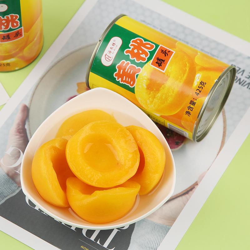 黄桃罐头整箱12罐装*425克特产烘焙新鲜糖水水果罐头