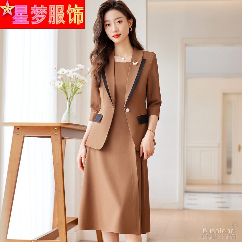 2023夏季新款中袖职业装气质女装商务正装小西装外套女士时尚套装