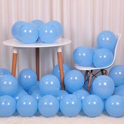 【100只混色】马卡龙色乳胶气球生日婚礼L背景墙布置儿童派对装饰