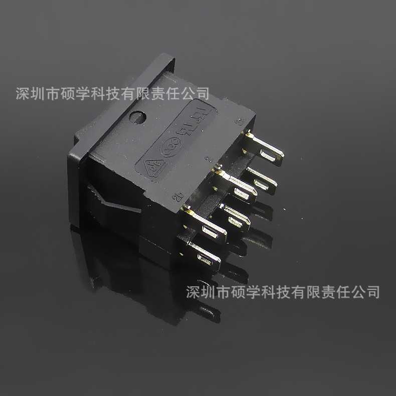 新款直销高品质 船型开关21*15mm六脚3档翘板开关带灯/不带灯 家
