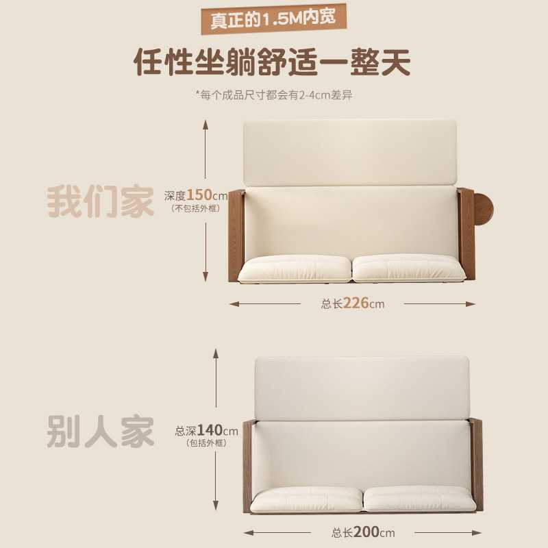 新款直销实木沙发床伸缩双人1米5多功能小户型客厅沙发床折叠两用