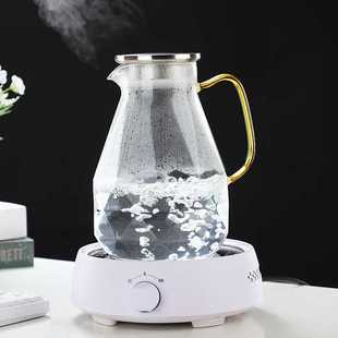 新款直销不锈钢盖子凉水壶家用大容量1500ml果汁扎壶高硼硅玻璃透