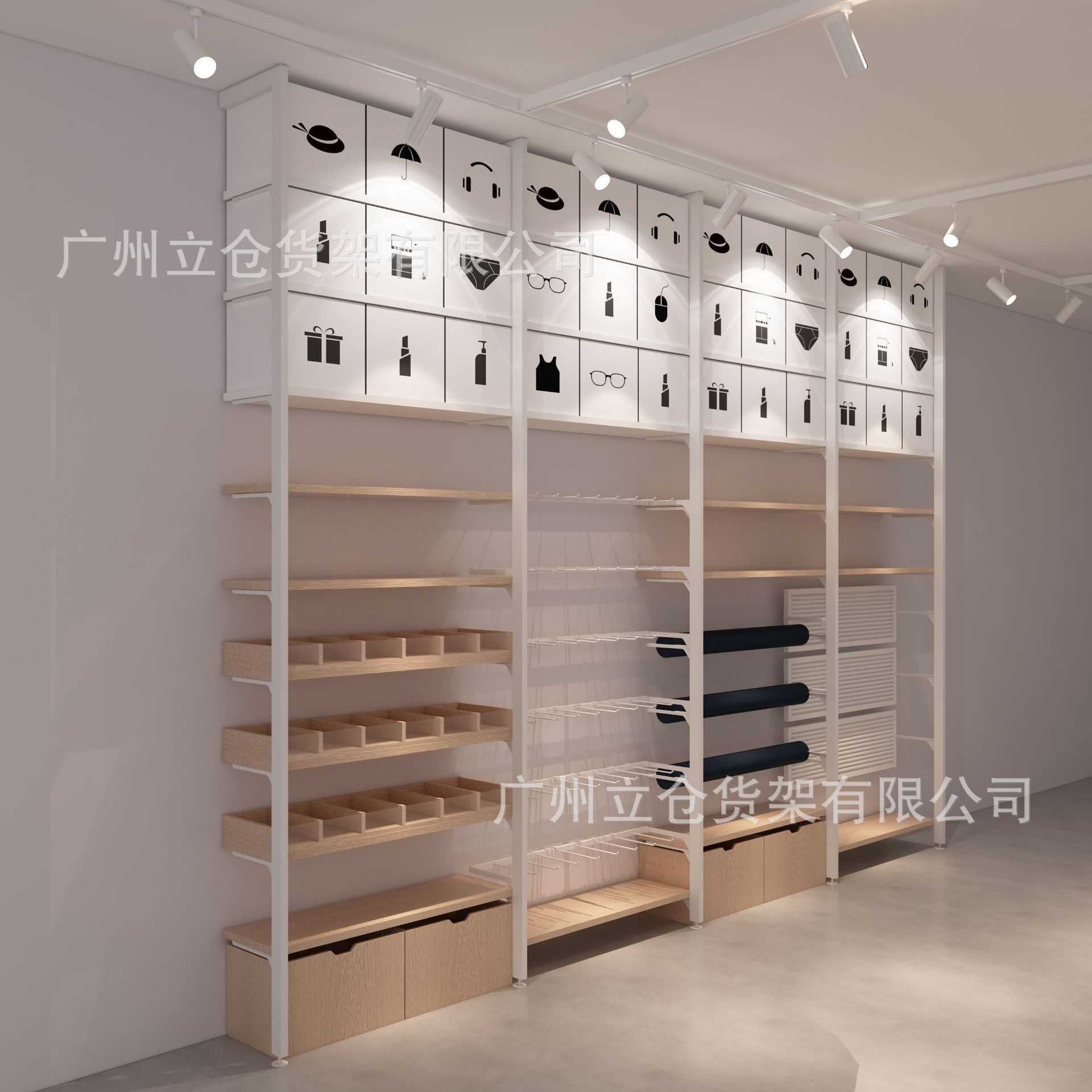 新款直销名创货架单面高柜精品文具展示架简约母婴饰品精文具定制