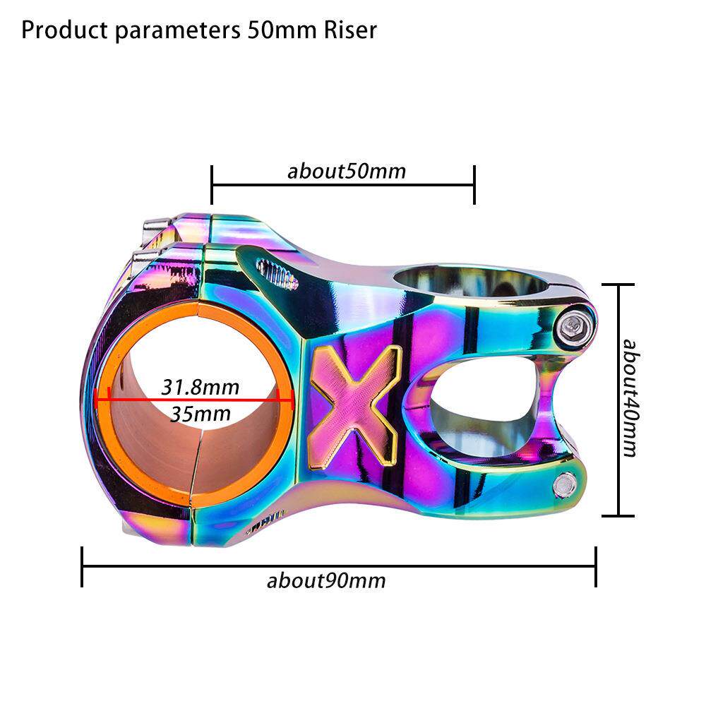 新款直销山地自行车CNC弦彩镂空把立 31.8/35*50mm 铝合金短立管