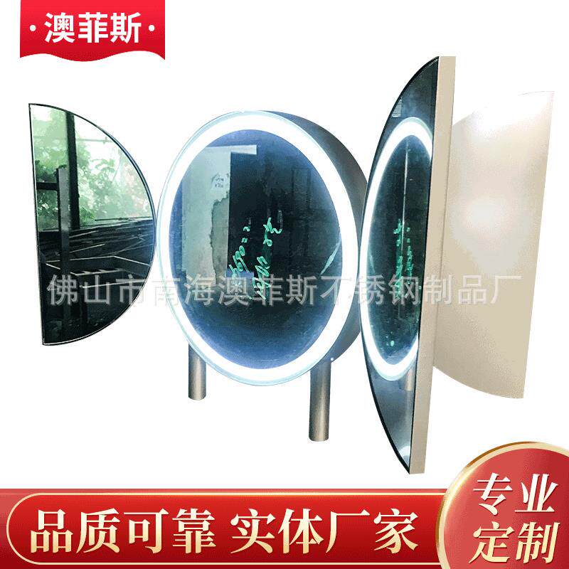 新款直销欧式不锈钢化妆台网红影楼带led灯化妆台 现代简约卧室婚