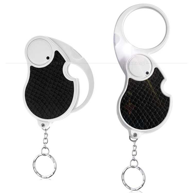 新款直销5倍LED灯活柄折叠式照明老人手持阅读放大镜带钥匙扣防滑